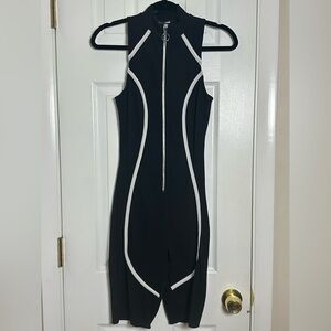 Fashion Nova Black and White Sport Romper Size M